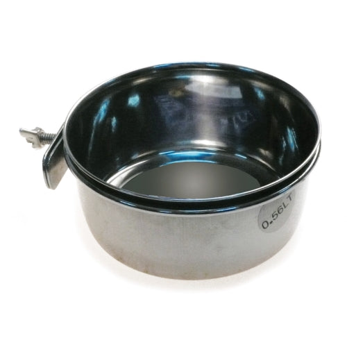 COMEDERO LORO INOX. 8cm.CON TORNILLO 