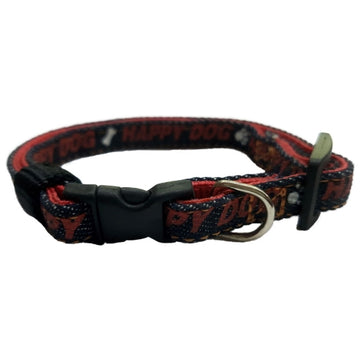 Collar Nylon 15mm 25-35cm. Happy Dog Negro