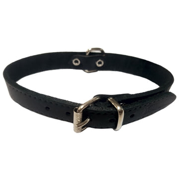 Collar Cuero Liso 12x300mm. Negro S.D