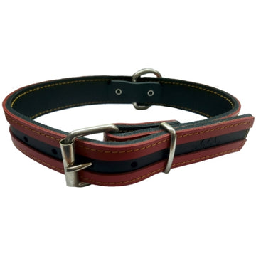 Collar Cuero Via Marron y Beige 40x3cm