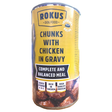LATA PERROS POLLO 410gr.ROKUS