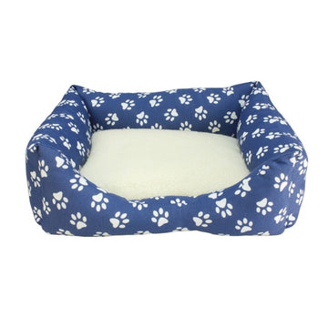 Cama Cuadrada Huellas Azules 50x45x17cm.
