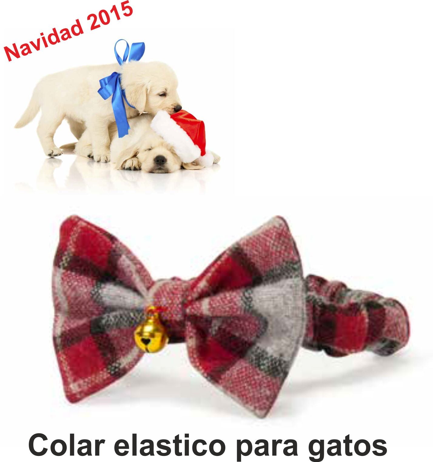COLLAR ELASTICO MASCOTA Palomita Navidad 